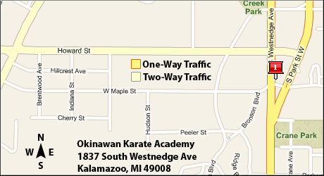 Map To Okinawan Karate Academy